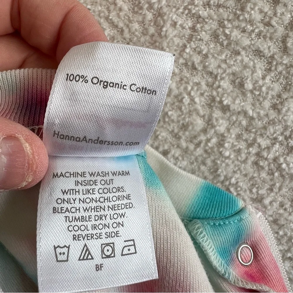 Hanna Andersson Infant‎ Tie Dye Zip Up Organic Cotton Pajamas Size 3-6 Months